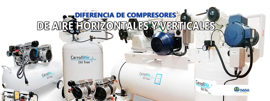 Diferencia de compresores de aire horizontales y verticales